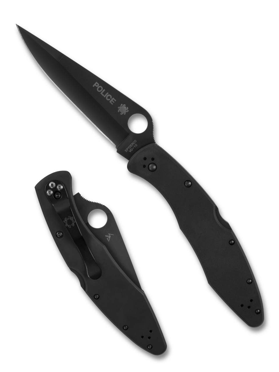 Spyderco Police Black Stainless Steel Handle